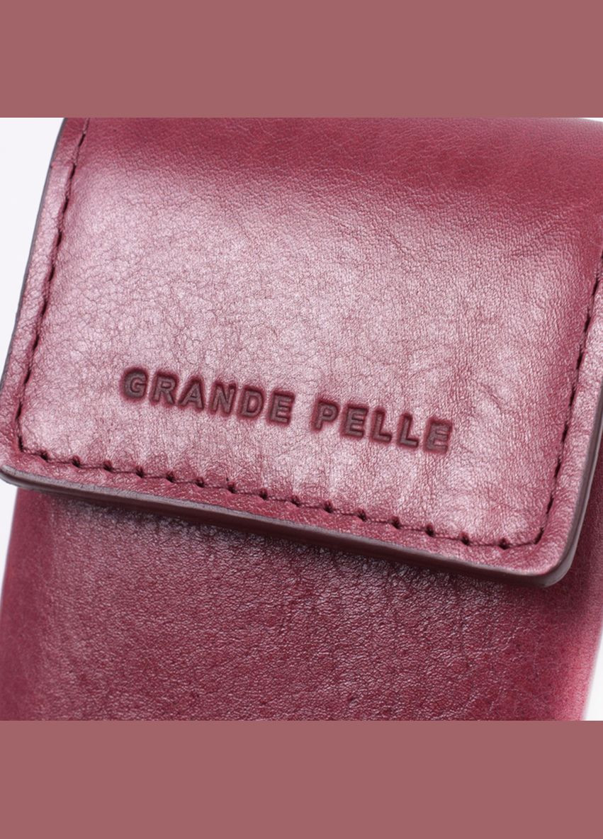 Ключница для женщин в виде футляра из натуральной кожи GRANDE PELLE бордовая (sku_22572) No Brand (327820313)