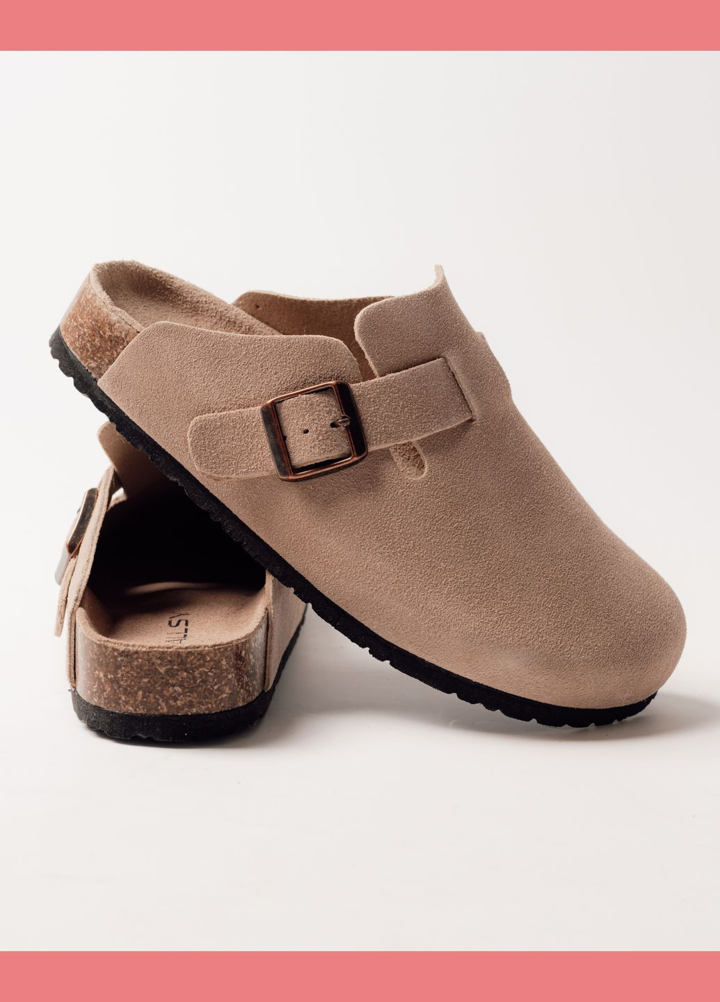 Бежевые сабо на платформе замша ALLSY на платформе