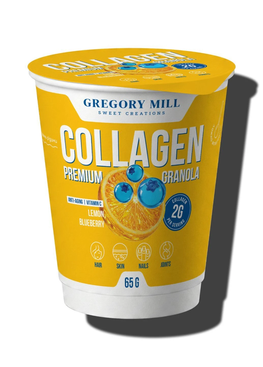 Набор 2Go Коллагеновая гранола Лимон Черника Premium Granola (6 × 65 г), 390 г Gregory Mill (395733719)
