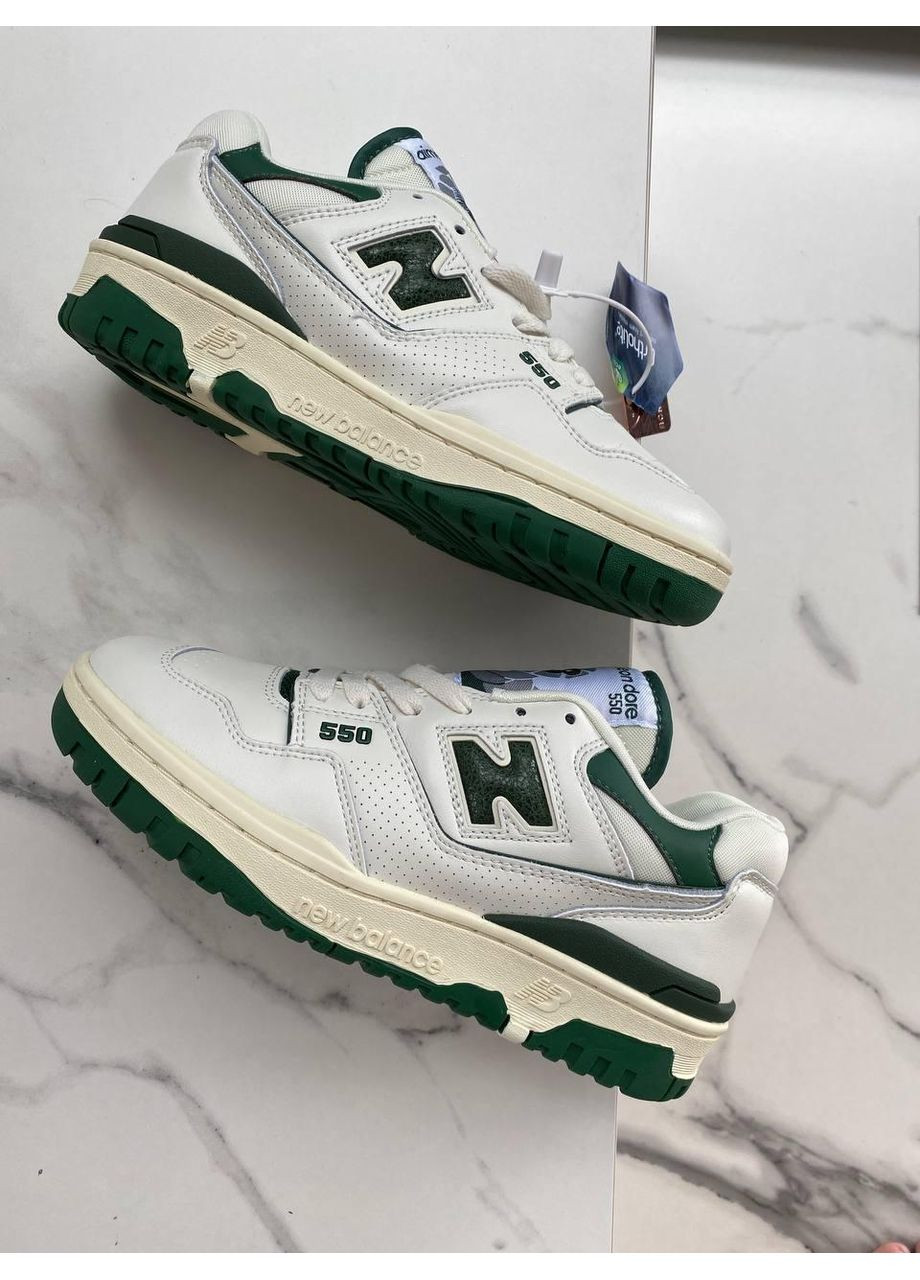 КРОСІВКИ ЖІНОЧІ NEW BALANCE 550 GREEN LETHER LEON DORE НЬЮ БЕЛАНС 550 No Brand сірі демісезони (367177288)