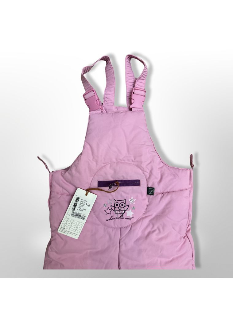 Зимовий напівкомбінезон з флісовою підкладкою на дівчинку QuadriFoglio Блідо-рожевий (0144) Quadri foglio (351506255)