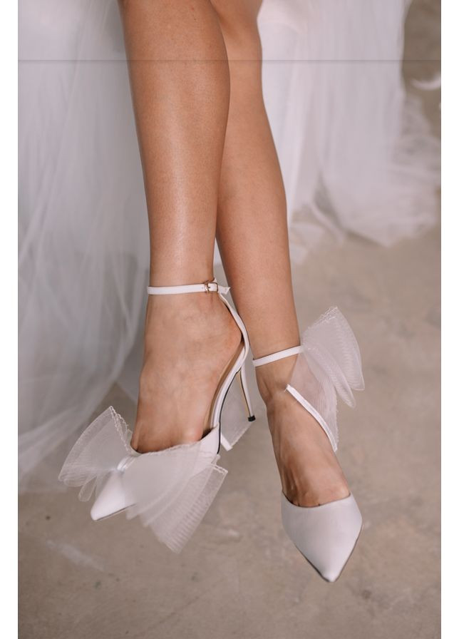 No Brand Свадебные туфли с шифоновыми бантами белый з текстиль, — (351394614)