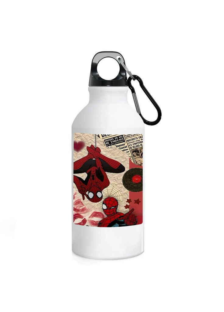 Фляга (пляшка) для води з карабіном Марвел 500 мл Металева #02 500 мл Білий No Brand (323639700)