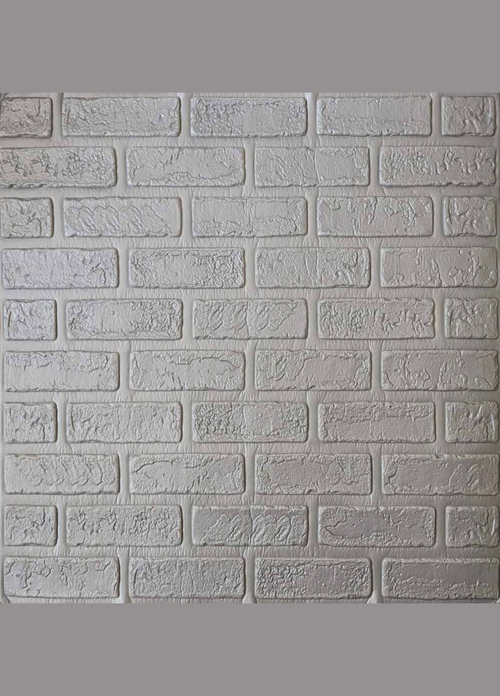 Самоклеюча декоративна 3D панель цегла деко сіра 700x700x5 мм Loft Expert (298400431)