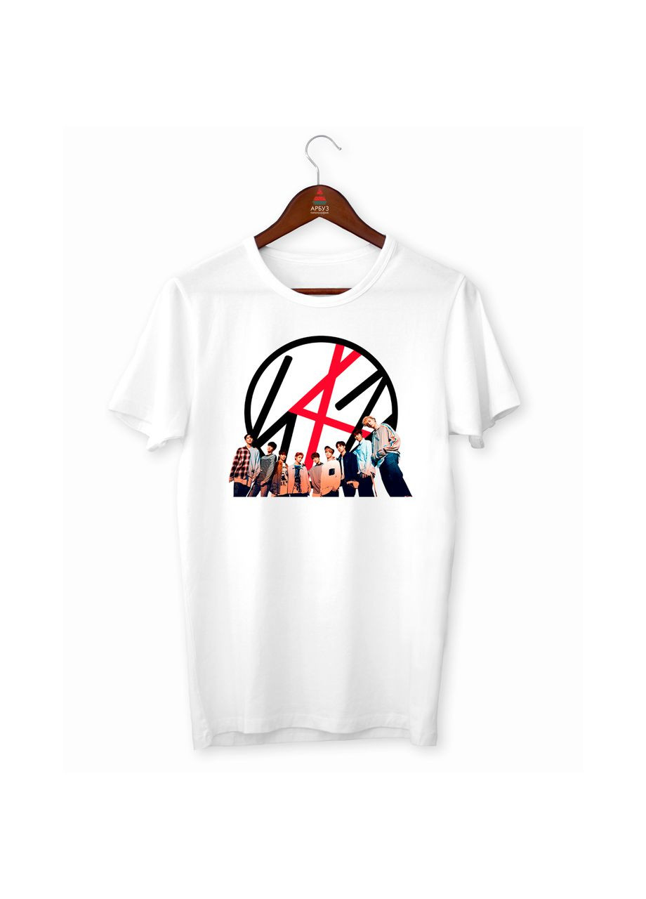 Футболка біла з принтом "Група Stray Kids. Фелікс, Чанбін, Лі Но, Хан, Сінмін, Айєн, Бан Чан" Кавун футболка (316345768)