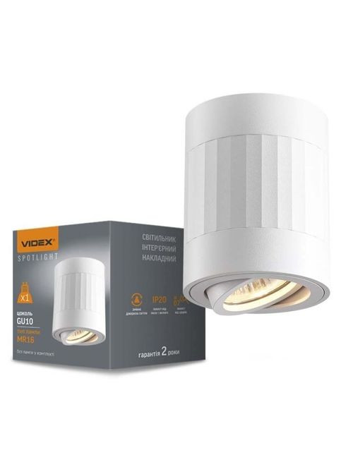 Светильник точечный под лампу GU10 SPF04A накладной белый + белая прямая линия (VL-SPF04A-WFW) Videx під лампу GU10 SPF04A накладний білий + біла прям (354227645)