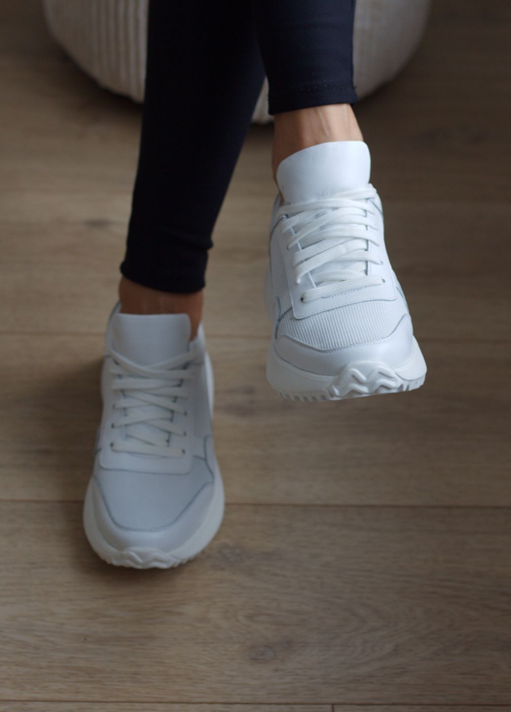 Кроссовки женские из натуральной кожи Zlett 3827 белые демисезоны (364847507)