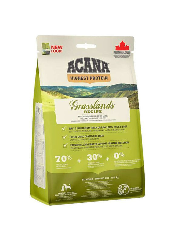 Grasslands Dog Recipe – Сухий корм з ягням і качкою для собак різного віку і порід - 2 кг Acana (327056009)