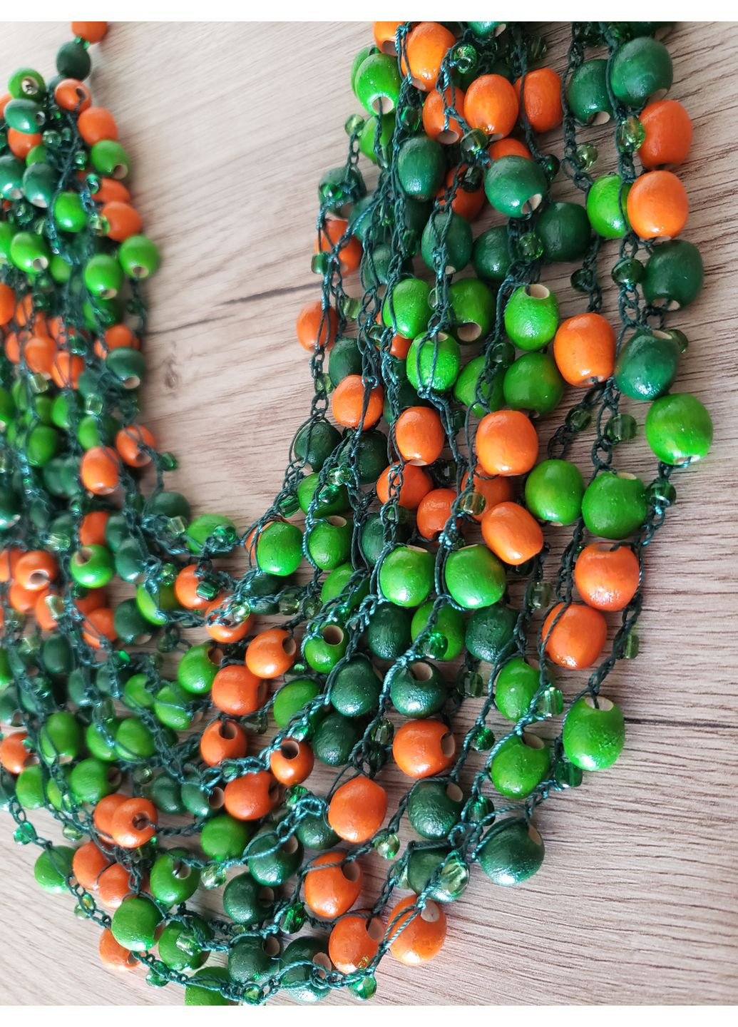 Повітряне намисто з дерев'яних намистин "Горобина" No Brand (356149990)