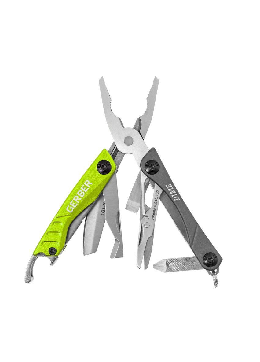 Мультитул Dime Green 11 Інструментів 31-003621 Gerber (342966422)