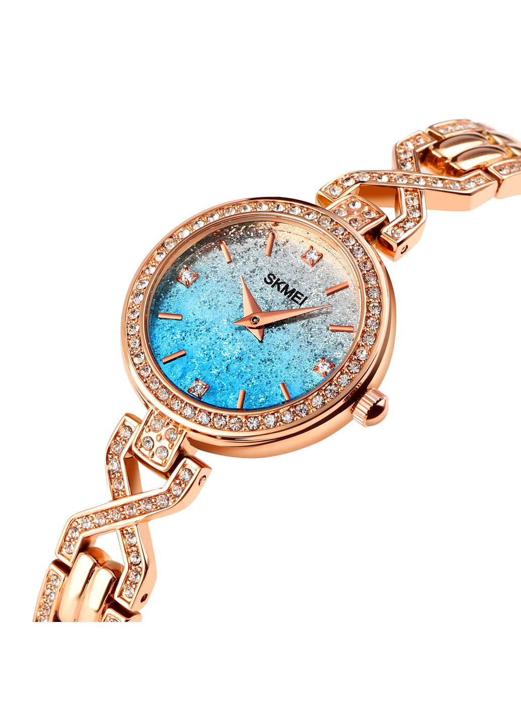 Часы 2001BU Blue женские золотистые с кварцевым механизмом и водонепроницаемостью 30 метров ProDobro (367264573)