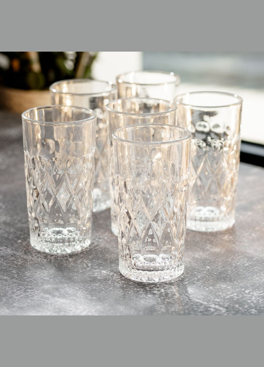 Набір склянок для напоїв 6 шт. з товстого скла 400 мл склянки для холодних напоїв HP-YH-63 Yiwu (326066290)