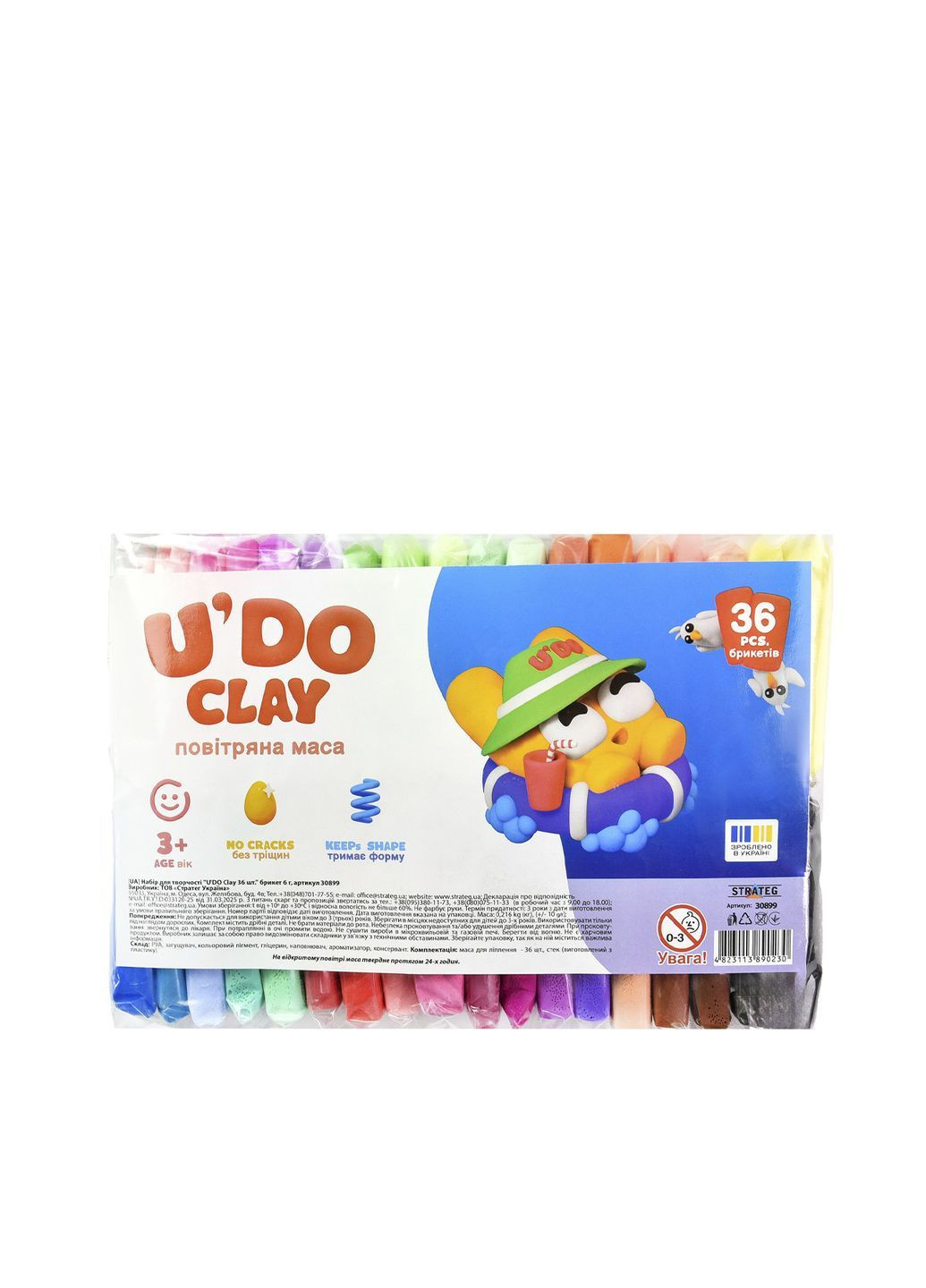 Набор для творчества "U'DO Clay" 36 цветов цвет разноцветный ЦБ-00288983 Strateg (370143902)