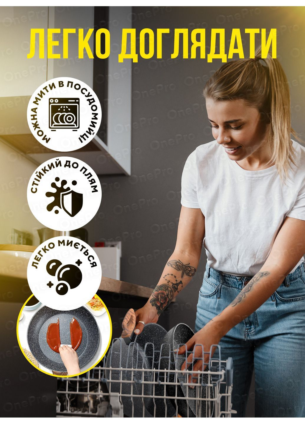 Набор кастрюль и сковородок с антипригарным мармуровым покрытием со стеклянной крышкой 10шт с гранитным покрытием OnePro (365553282)