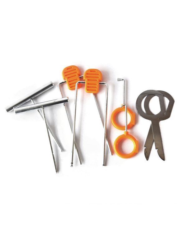 Набір інструментів знімачів 12 предметів для зняття обшивки салону автомобіля та аудіосистеми 11501 Orange Lesko (350349353)