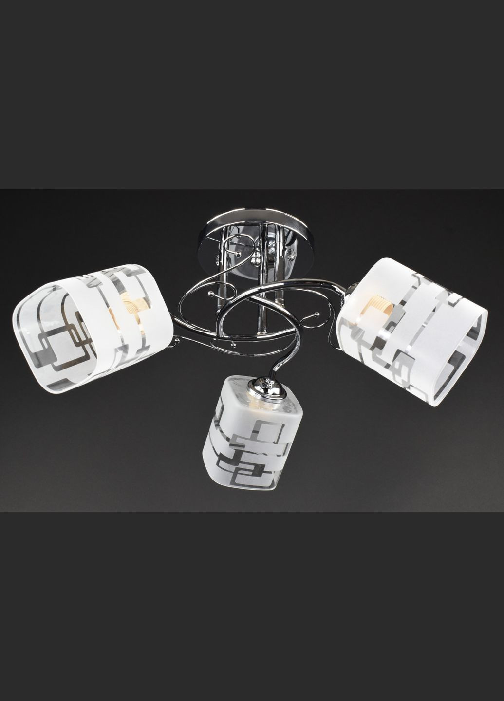 Люстра стельова на 3 лампочки 28105 Хром 25х50х50 см. Sunnysky (364754693)