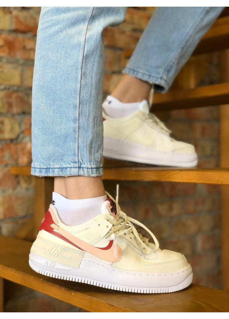 КРОСІВКИ ЖІНОЧІ NIKE AIR FORCE 1 SHADOW PHANTOM НАЙК АІР ФОРС 1 ПРЕМІУМ No Brand білі демісезони (369389305)