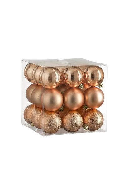 Елочная игрушка Шарики Пластик 27 шт D6 см Персик (8720967923274) House Of Seasons Кульки Пластик 27 шт D6 см Персик (368562896)