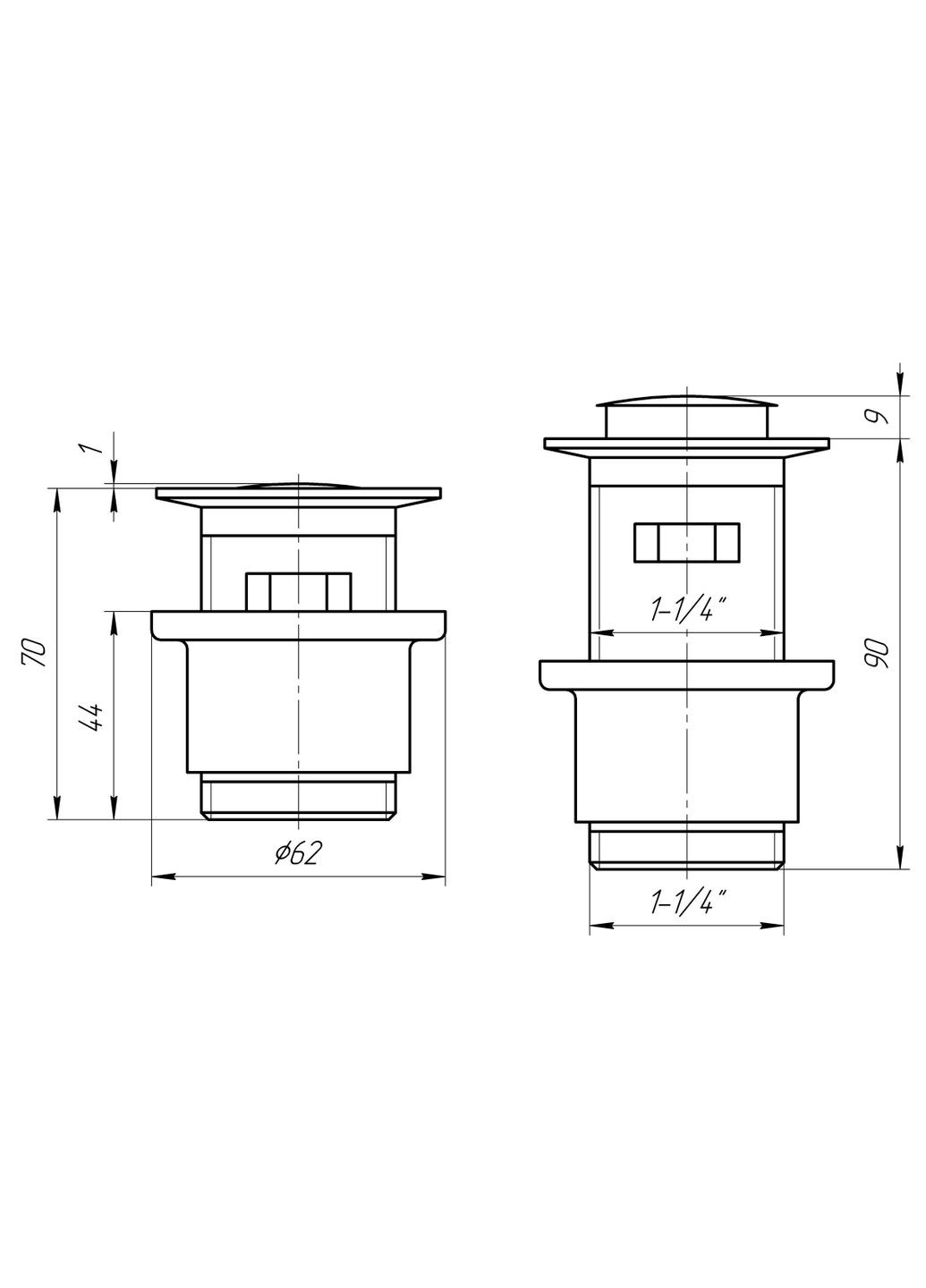 Донный клапан HG-041S-S-BR (Click-clack) Стального цвета Globus Lux (335040756)