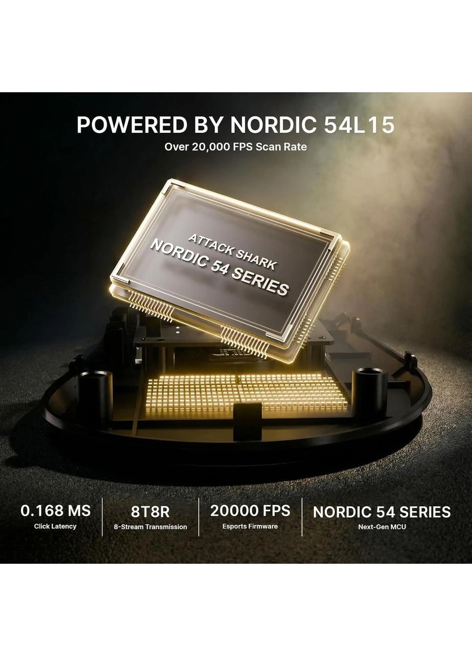 Игровая эргономичная мышь V8 8K Black Nano-Ice coating, PAW3950 MAX, 42000 DPI, 2.4G/Bluetooth/Кабель, ATTACK SHARK (384530363)