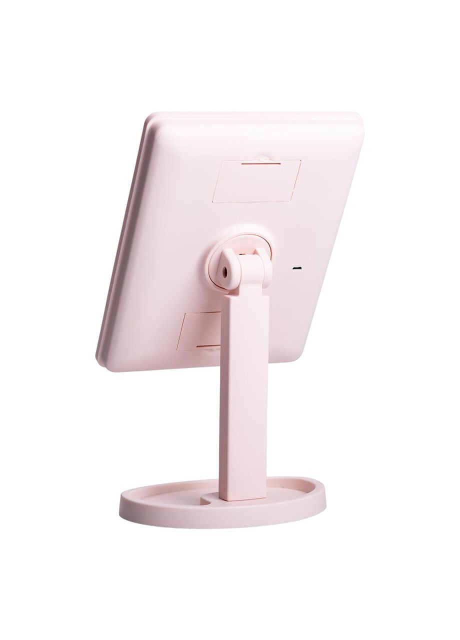 Настольное зеркало с подсветкой 22 LED прямоугольное для макияжа и ухода за кожей розовое USB ProDobro (364190319)