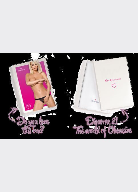 Мереживні танги з доступом 828-THC-1 crotchless thong чорні CherryLove Obsessive (282965044)