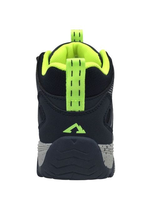 Синие демисезонные осенние детские ботинки для мальчика, высокие до щиколотки, синие с неоновыми вставками, на липучке No Brand