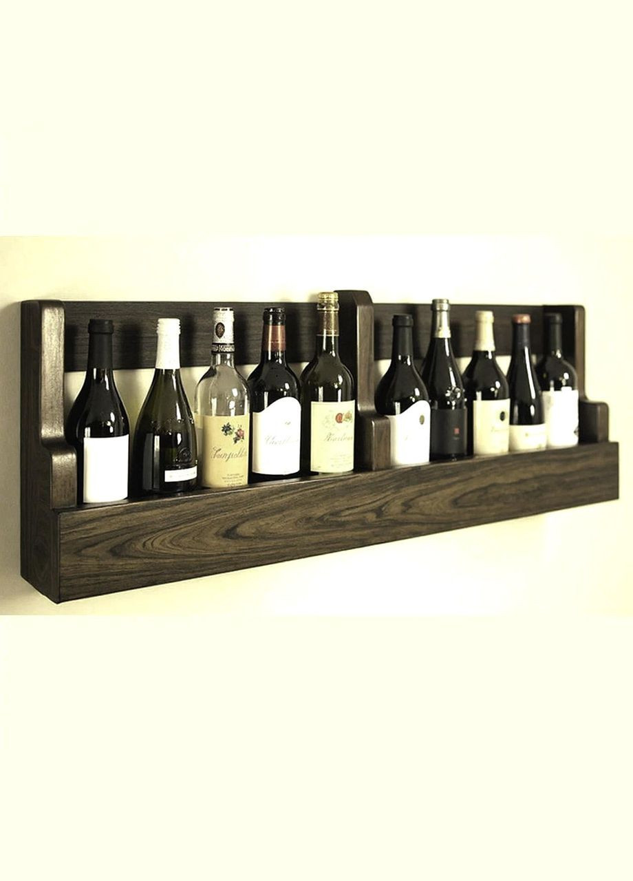 Настінна винна полиця з дерева Андате мокко (ПНК-020510) No Brand (327423063)