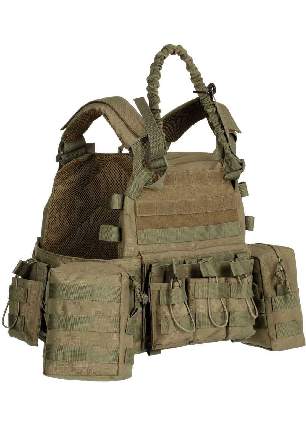 Плитоноска 2Е Тип 1 с карманами для боковой защиты и итогами Молле зеленая (MILPLACARR1-OG) 2E (362731931)