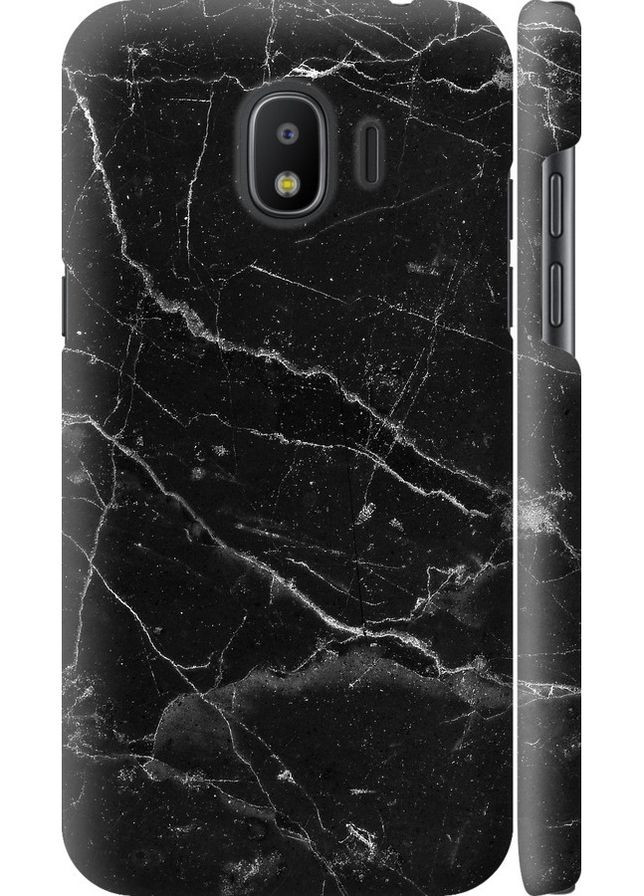 3D пластиковый матовый чехол 'Черный мрамор v2' для Endorphone Samsung Galaxy J2 2018 (316654681)