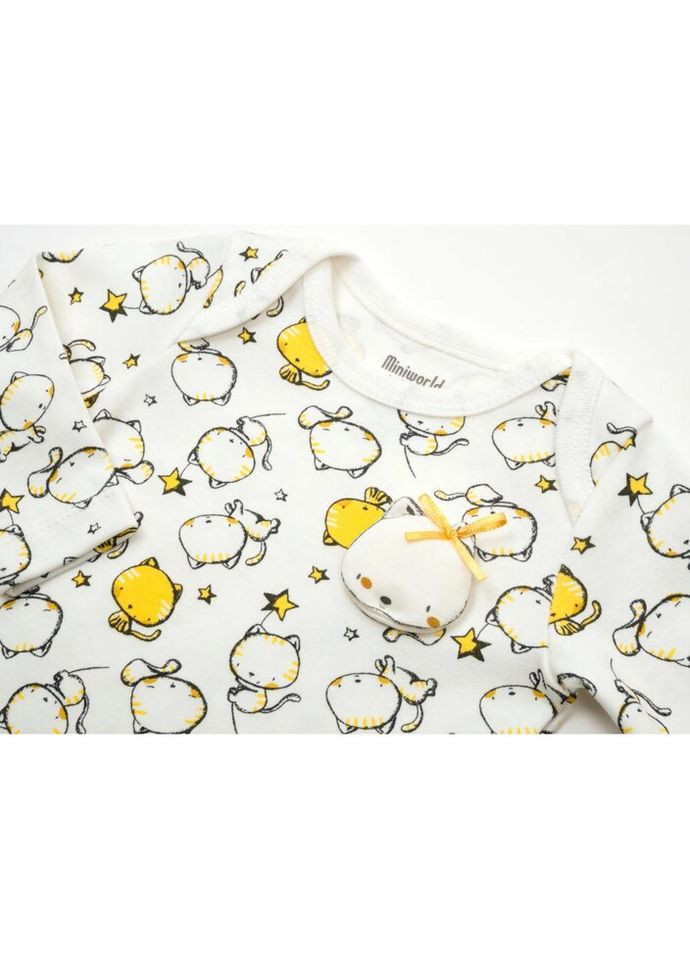 Комбинированный демисезонный набор детской одежды с котиками (16326-62g-yellow) Miniworld