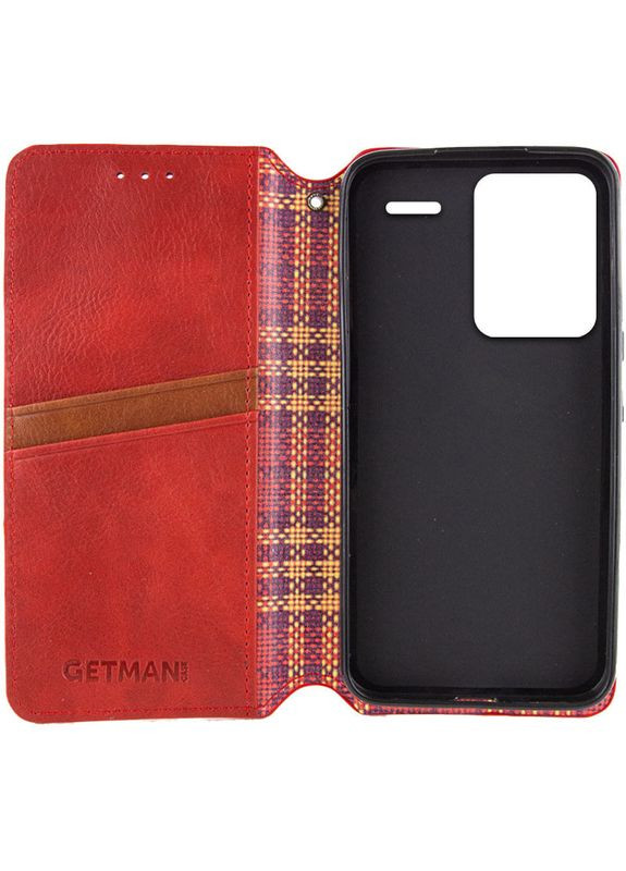 Шкіряний чохол-книжка Cubic для Xiaomi Redmi Note 13 Pro+ Червоний Getman (337515774)