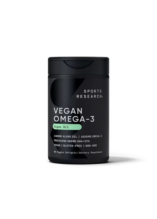 Омега 3 Vegan Omega-3 1400 mg, 60 капсул з концентрату рослинної водоростевої олії Sport Research (341321327)