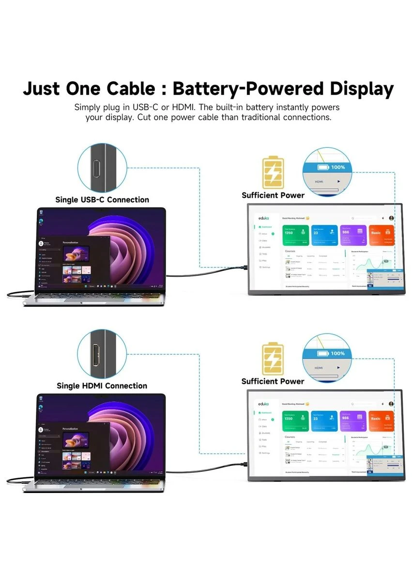 Портативный монитор 15.6" FHD 60Hz 8000mAh [171123] UPERFECT (400789646)