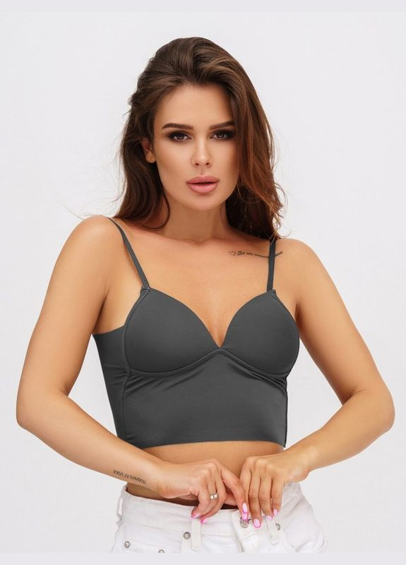 Сірий бюстгальтер bl2-496 сірий ISSA PLUS нейлон