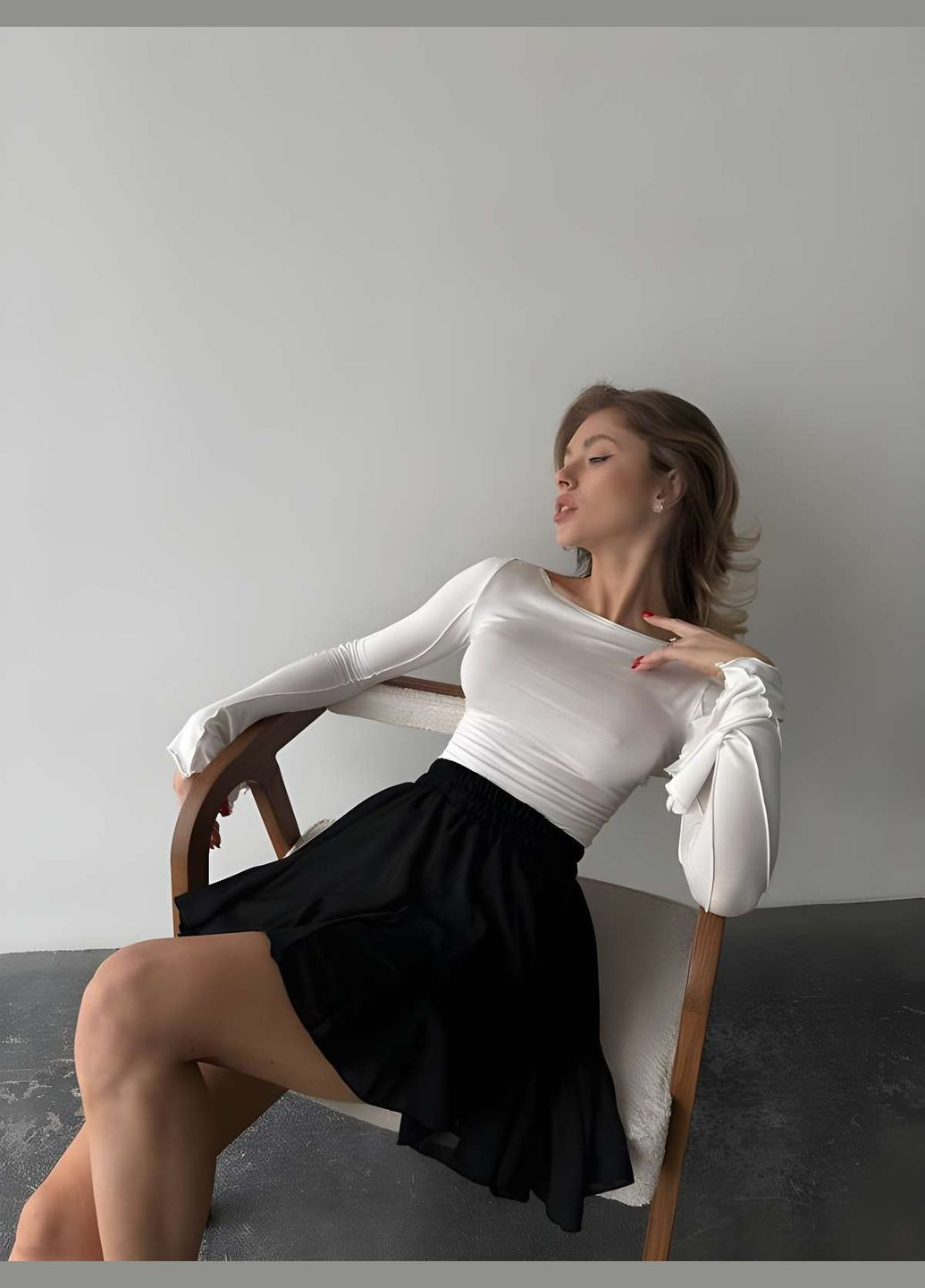 Жіноча трендова пишна ніжна малинова коротка спідниця міні з воланами baby doll креп шифон No Brand (333651280)