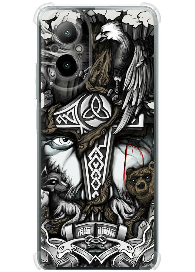 Силіконовий протиударний с посиленими кутами чохол 'Тату Вікінг' для Endorphone Realme C67 4G (326602393)