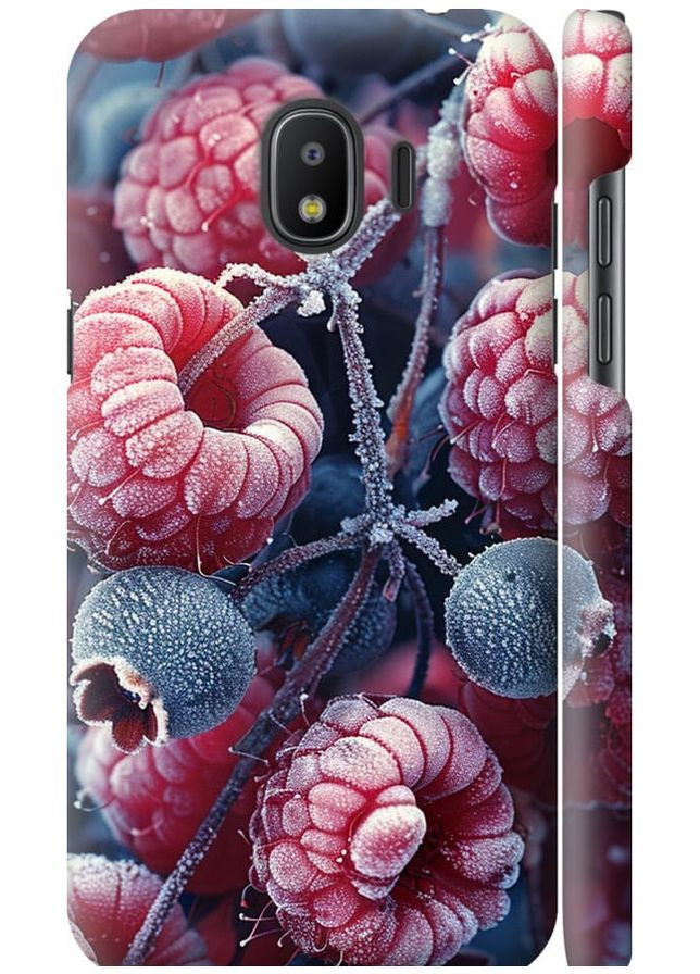 3D пластиковый матовый чехол 'Морозные ягоды' для Endorphone samsung galaxy j2 2018 (285119593)