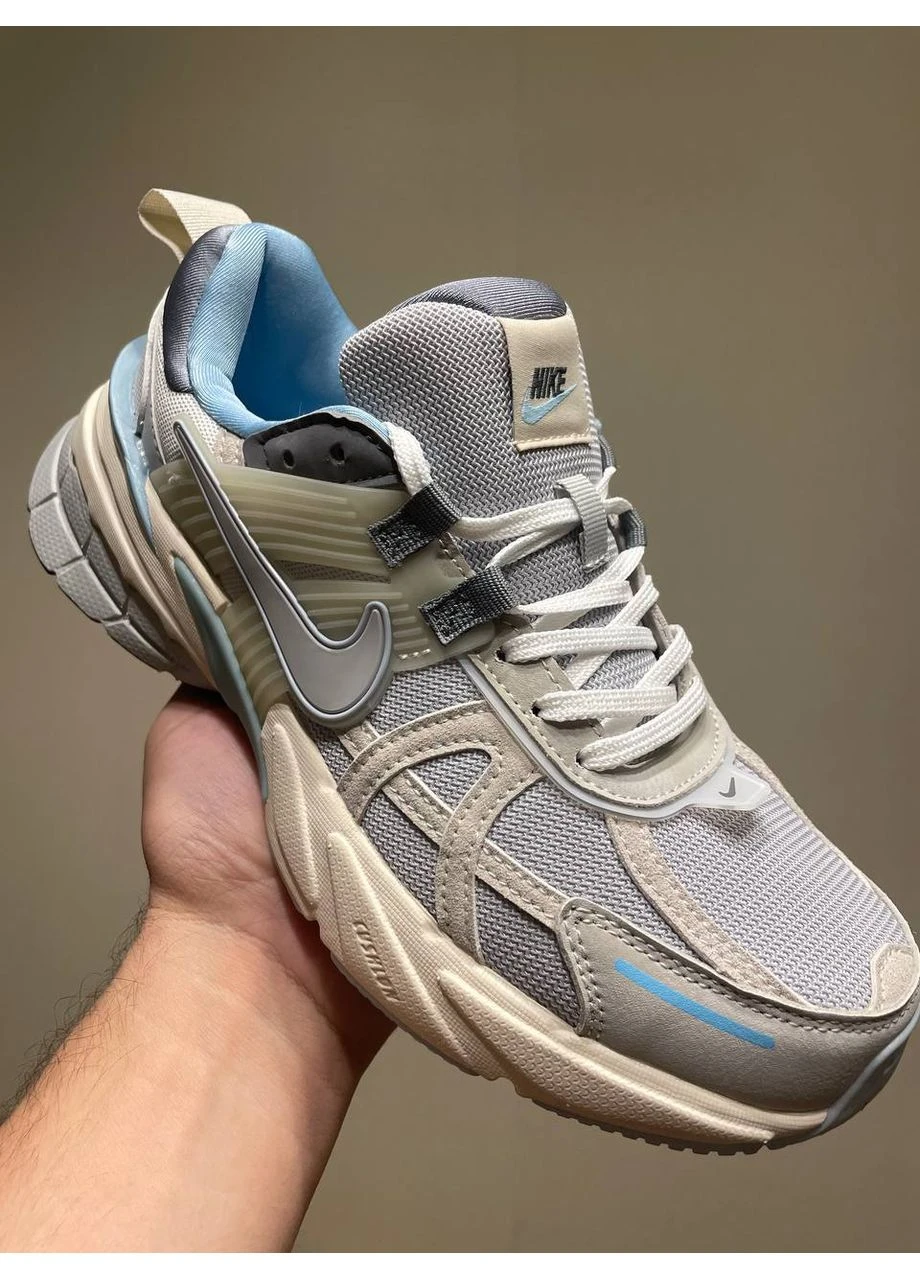 Цветные кроссовки v2k run grey/beige No Brand