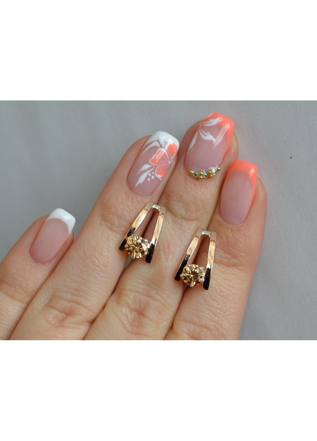 Серебряные серьги с напайками из золота Silver Style (367113135)