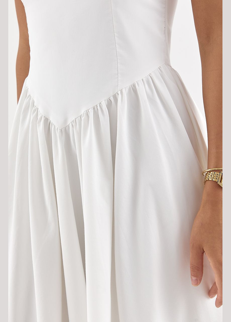 Молочна пишна сукня з корсетним верхом Lurex