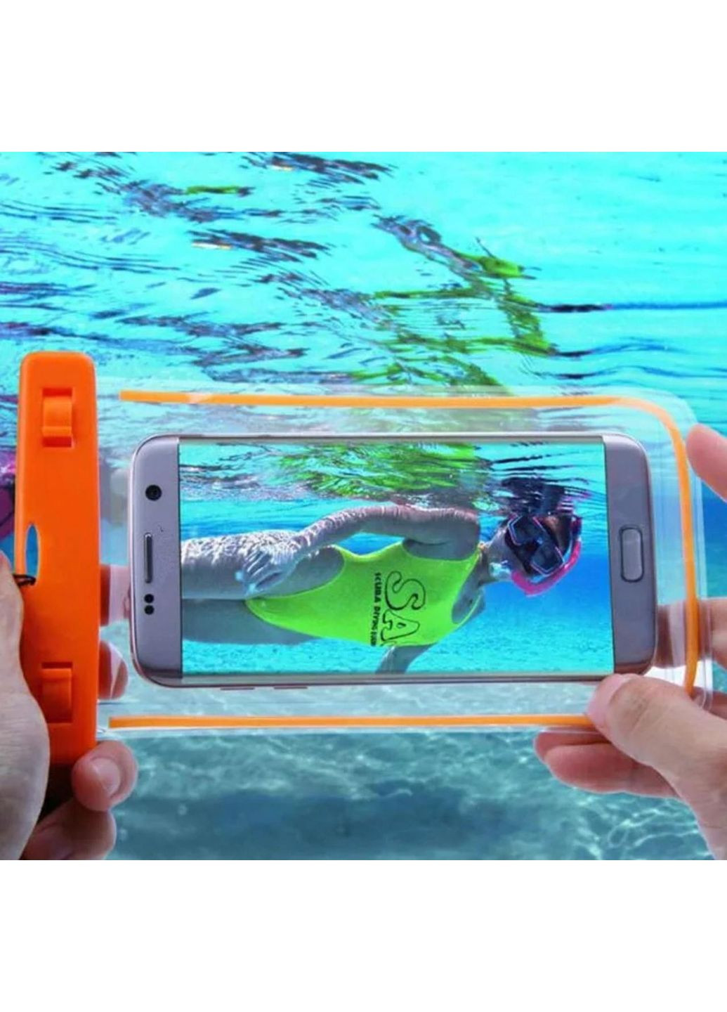 Універсальний водонепроникний чохол для телефону з обідком, що світиться, оранжевий. Trends (360897152)