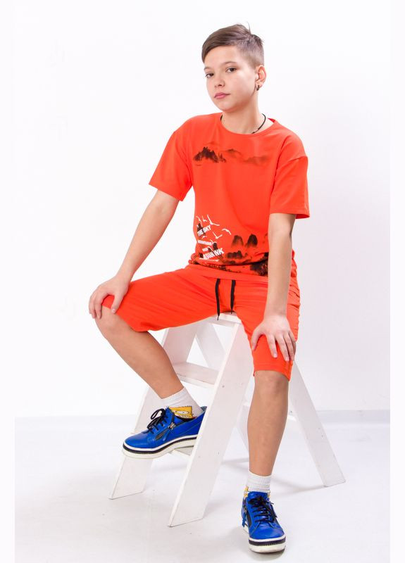 Помаранчевий літній комплект для хлопчика (футболка+бриджі) hc (h001-6336-057-33-1) No Brand