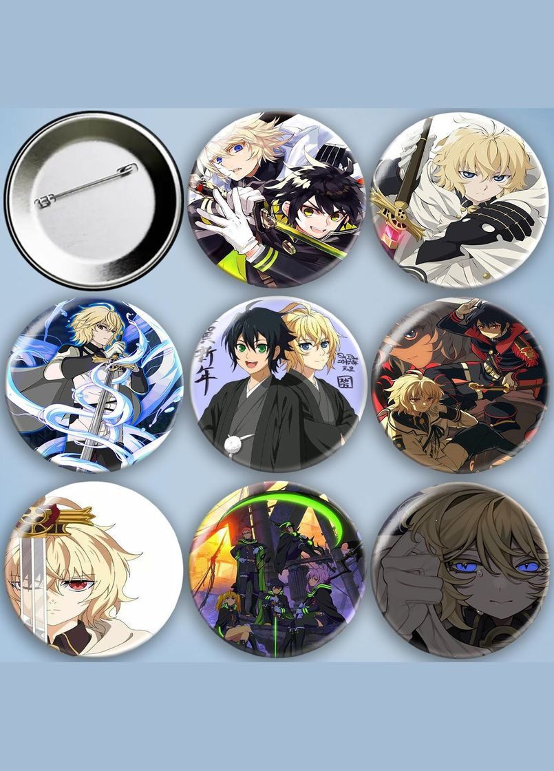 Значки на булавке Аниме Последний серафим набор 8 шт металлические на шпильке 56 мм No Brand (325482137)