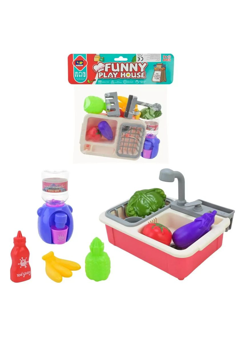 Игровой набор кухня мойка кулер продукты и аксессуары 345-9C No Brand (362435194)