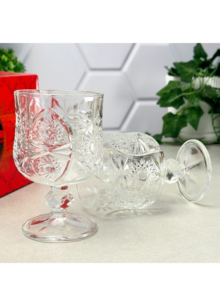 Бокали Enigma скляні 200 мл на ніжці 6 шт No Brand (361251252)