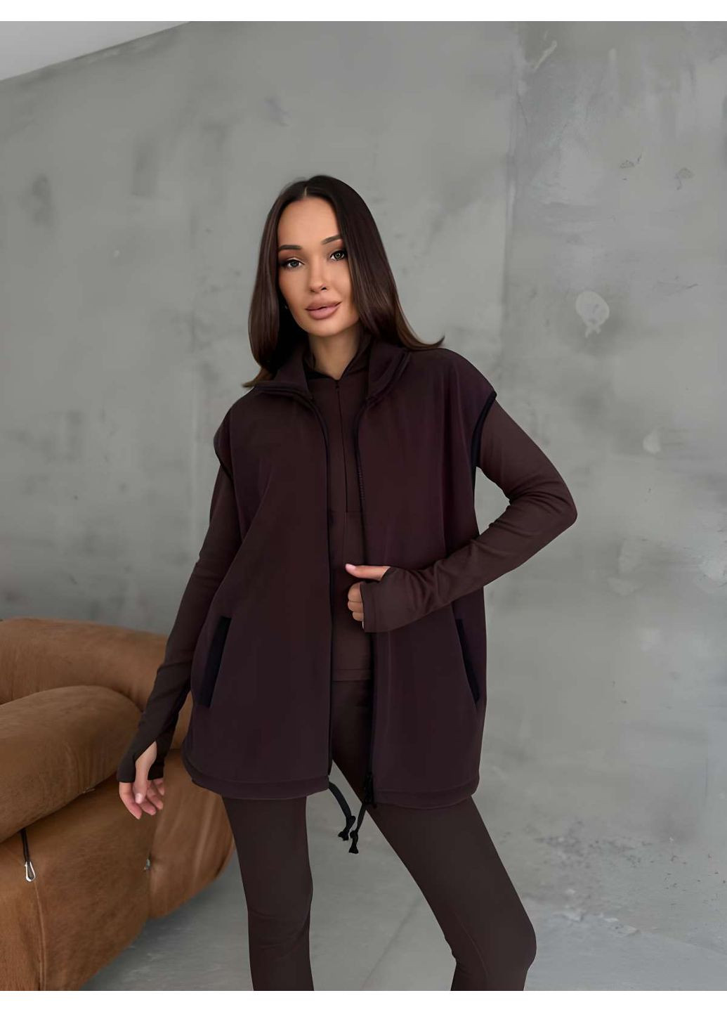 Теплый женский флисовый термокостюм термокомплект термобелье с жилеткой Україна (366868997)