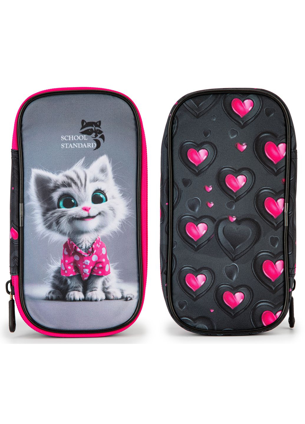 Пенал шкільний для дівчинки з Котиком м'який (PSS-147) School Standard (329142196)