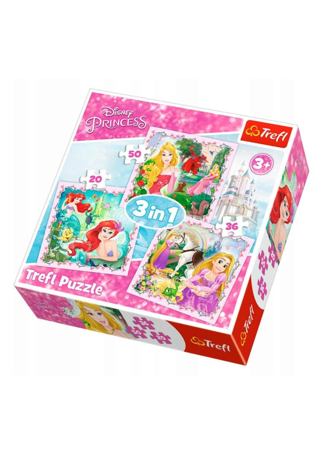 Пазлы (3в1) «Рапунцель, Аврора и Ариэль» Дисней Принцессы Trefl (304996685)