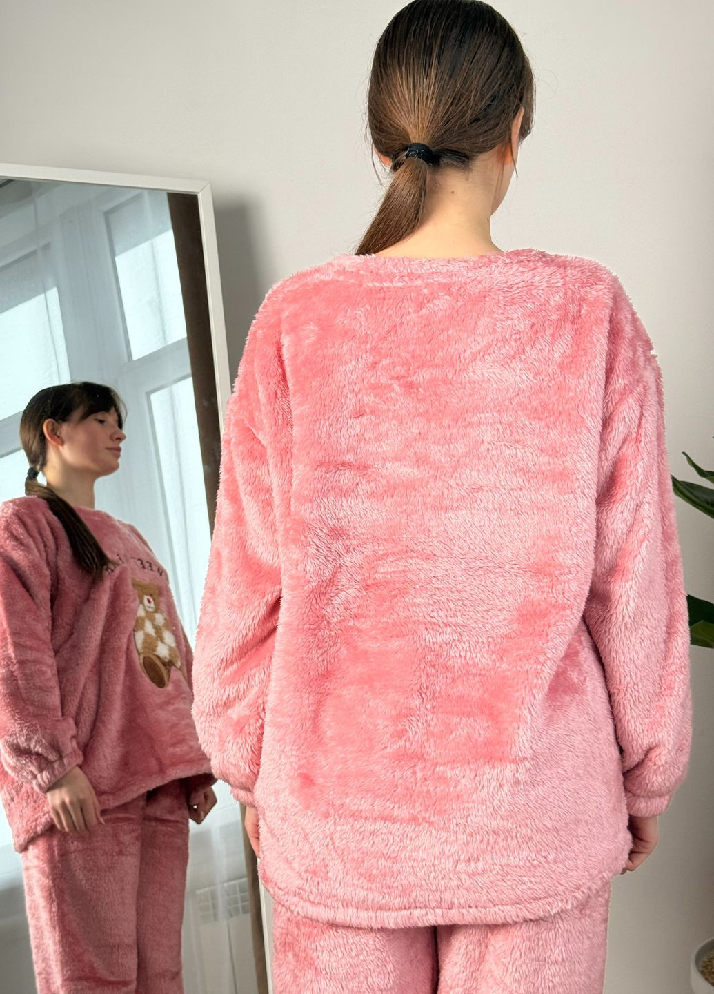 Рожева всесезон тепла піжамка колекції "враження"(кофтинка, штани) VIDCHUY